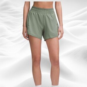 Lululemon‎ NWT Size 4 Track That HR Short 5” Lined Green eucalyptus